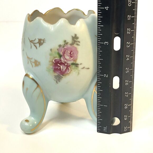 Vintage INARCO Footed Egg Vase Japan Hand Painted Floral Porcelain E-116/M - Picture 12 of 12